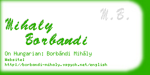 mihaly borbandi business card